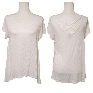 Mossimo Supply Co. Womens White Cross-Back Short Sleeve Shirt Size Medium